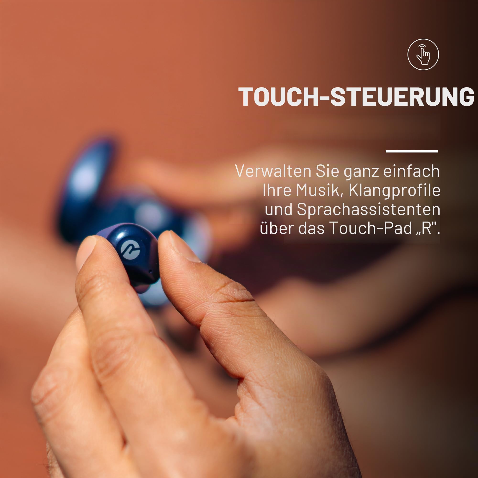 Raycon Fitness True Wireless Bluetooth-Ohrhörer mit eingebautem Mikrofon 54 Stunden Akku IPX 7 wasserdicht und Ladebox mit Talk, Text und Play Bluetooth 5.2 Portable Sport (Blau)