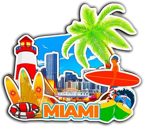 Miami Florida USA Magnet Fridge Magnet Wooden 3D Landmarks Travel Collectible Souvenirs Decoration Handmade -2718
