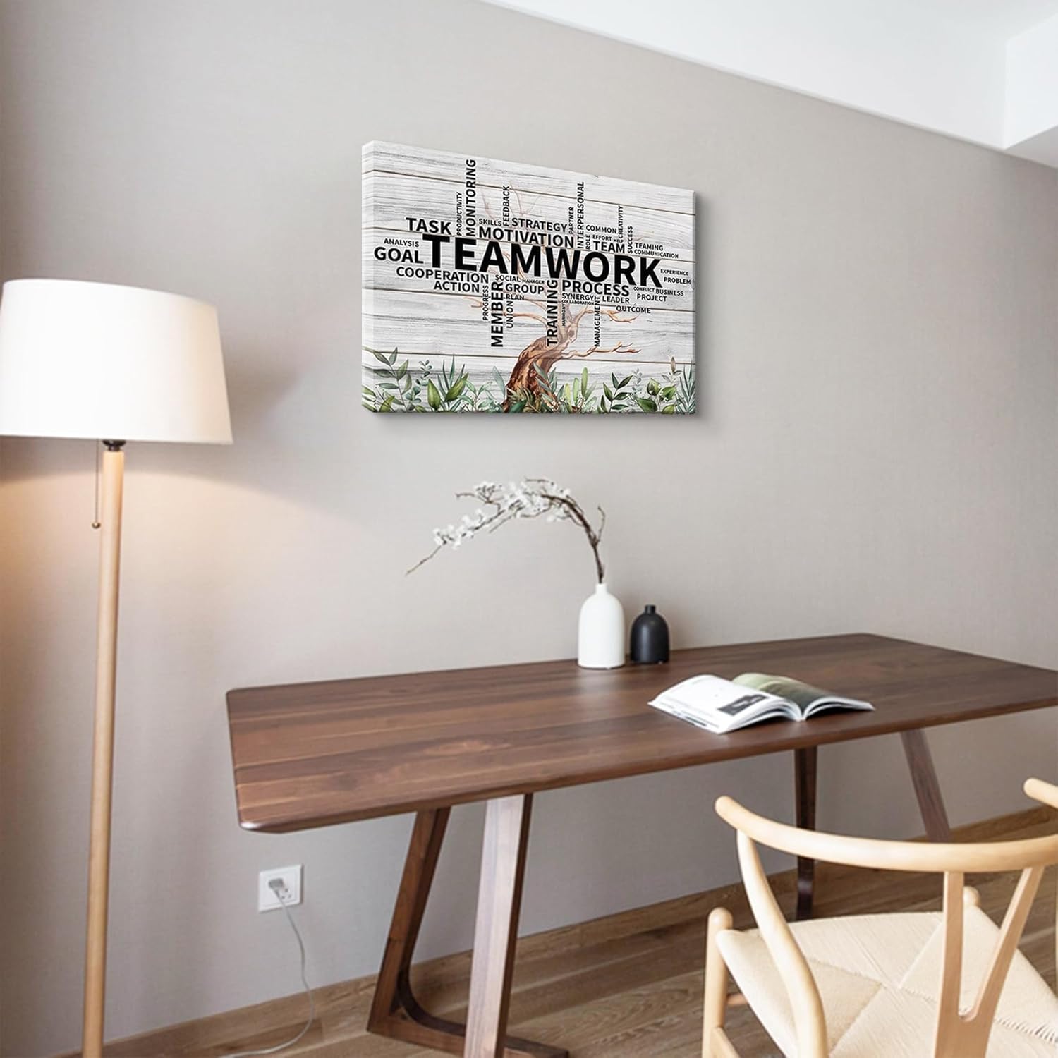 BRPXJRA Office Teamwork Motivational Wall Art Inspirational Office Canvas Wall Decor We Are A Team Posters Rustic Positive Affirmations Pictures Positive Quotes Prints Paintings Ready To Hang16x12in - Image 5