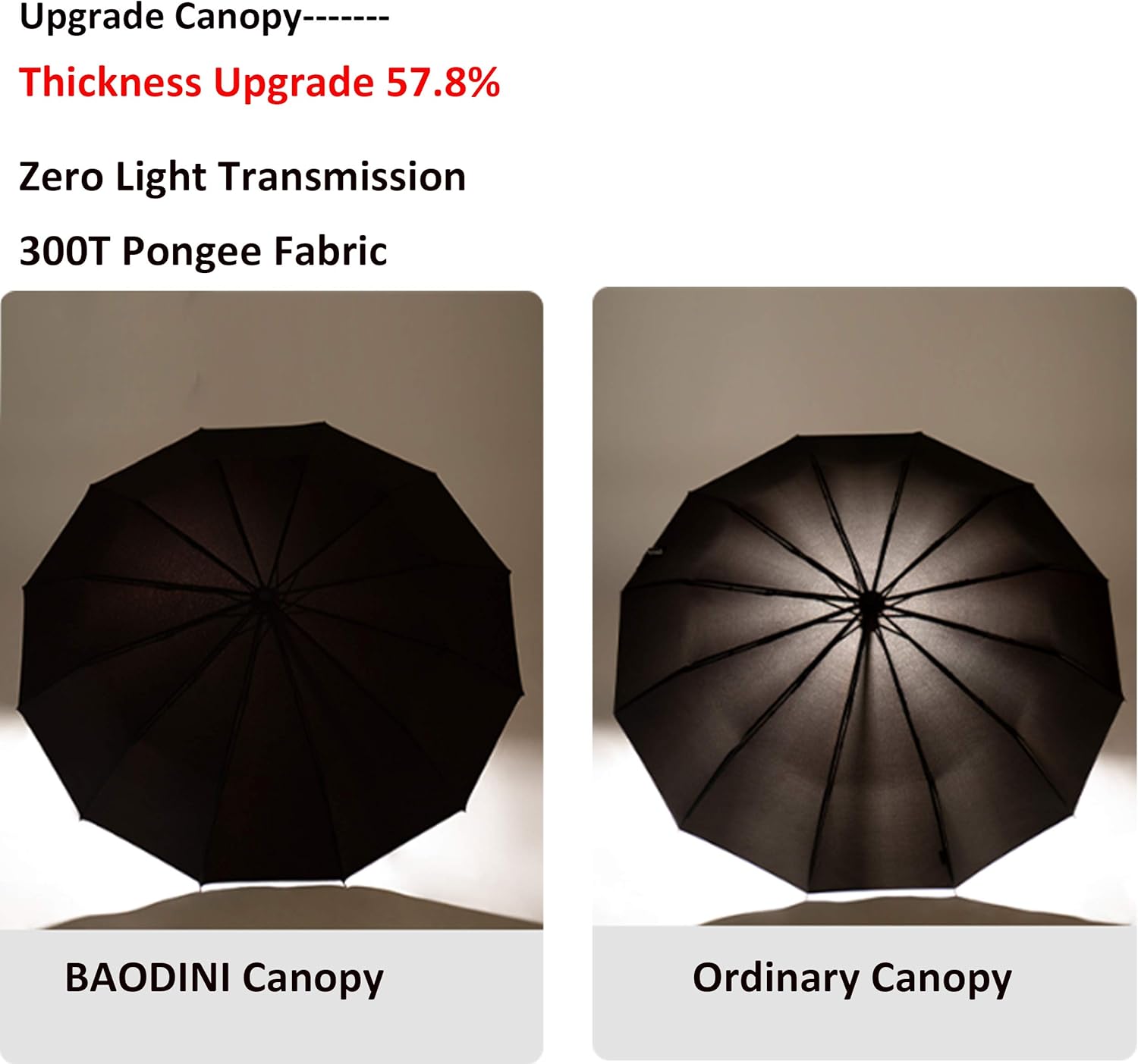 BAODINI Windproof Compact Rain Umbrella for Travel 42/46 Inch Premium Fabric Auto Open Perfect for Purse and Backpack Portable Umbrella for Women and Men - Image 2