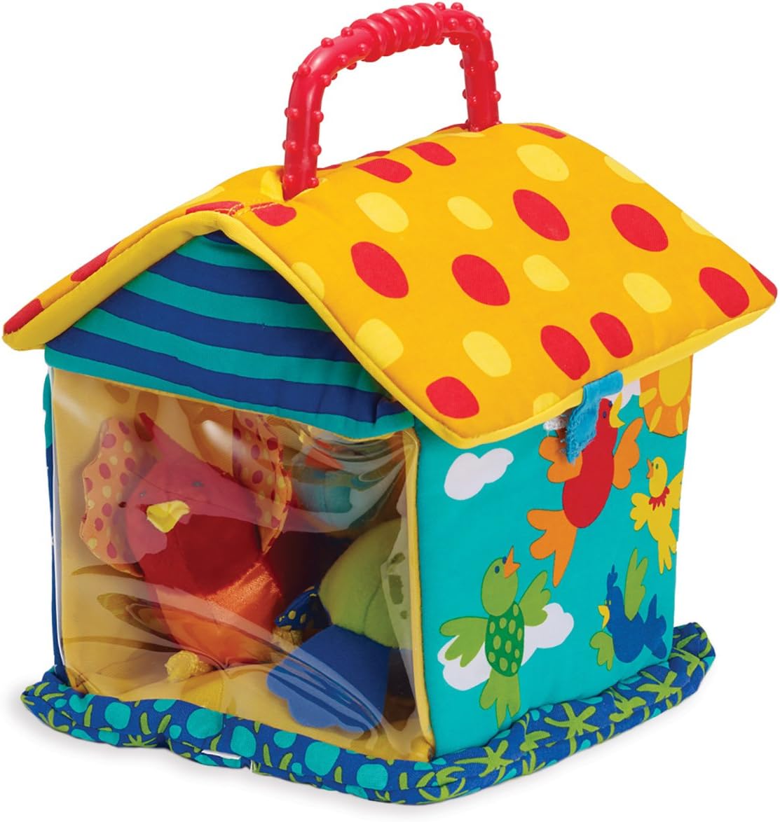 Manhattan Toy Put and Peek Birdhouse Soft Activity Toy 7.5 x 7.5 x 9 inches