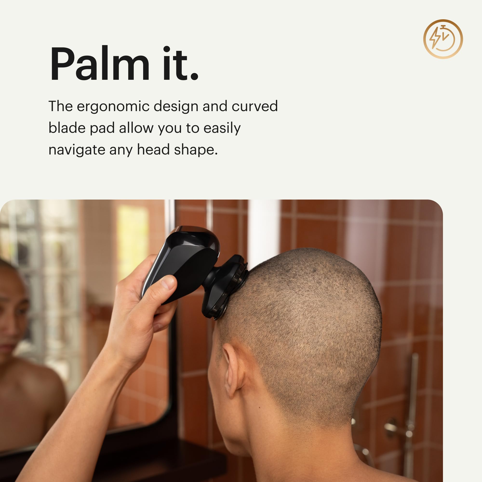 Afeitadora para la cabeza The Dome Shaver™ PRO de MANSCAPED® – Cinco cabezales giratorios con tecnología SkinSafe® y FlexAdjust, resistente al agua, carga inalámbrica y USB-C, bloqueo de seguridad.