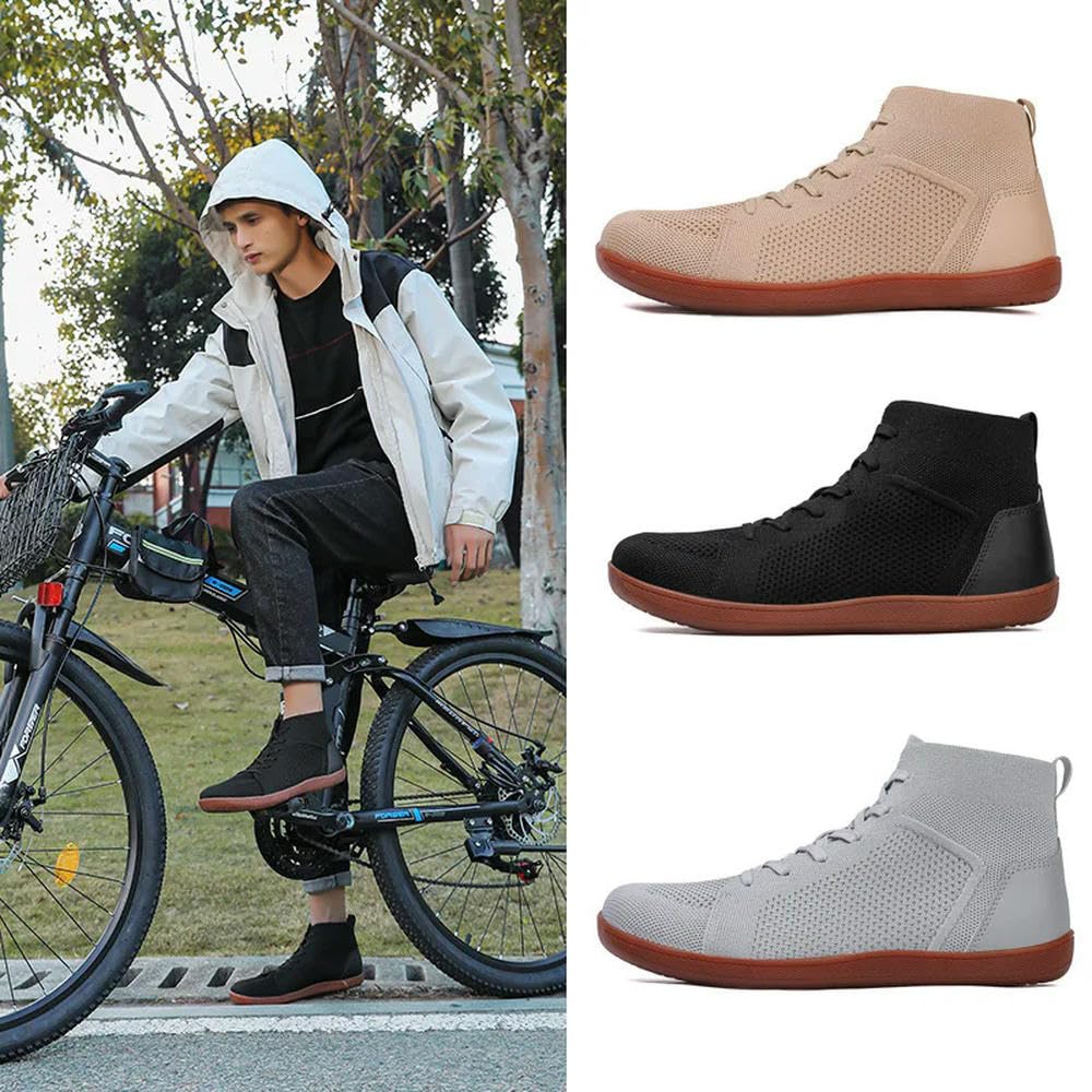 QXDZSW - Scarpe da ginnastica da uomo con punta larga, in rete, traspiranti, casual, alte e leggere, per ciclismo, sport e passeggiate, 2505 Nero, 41 1/3 EU