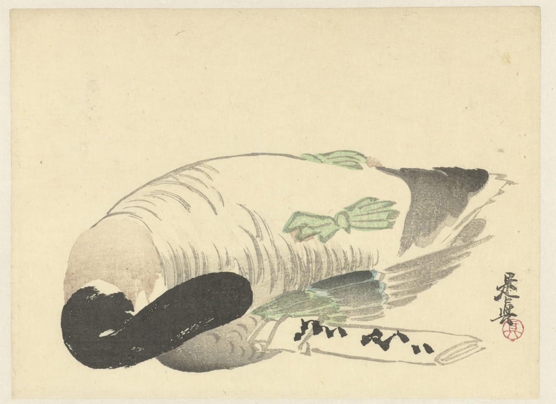 POSTERIIk Famous Animal Posters Vintage Picture Dead Duck Next to Folded Letter by Shibata Zeshin Modern Wall Decor for Home Decor 60x90cm
