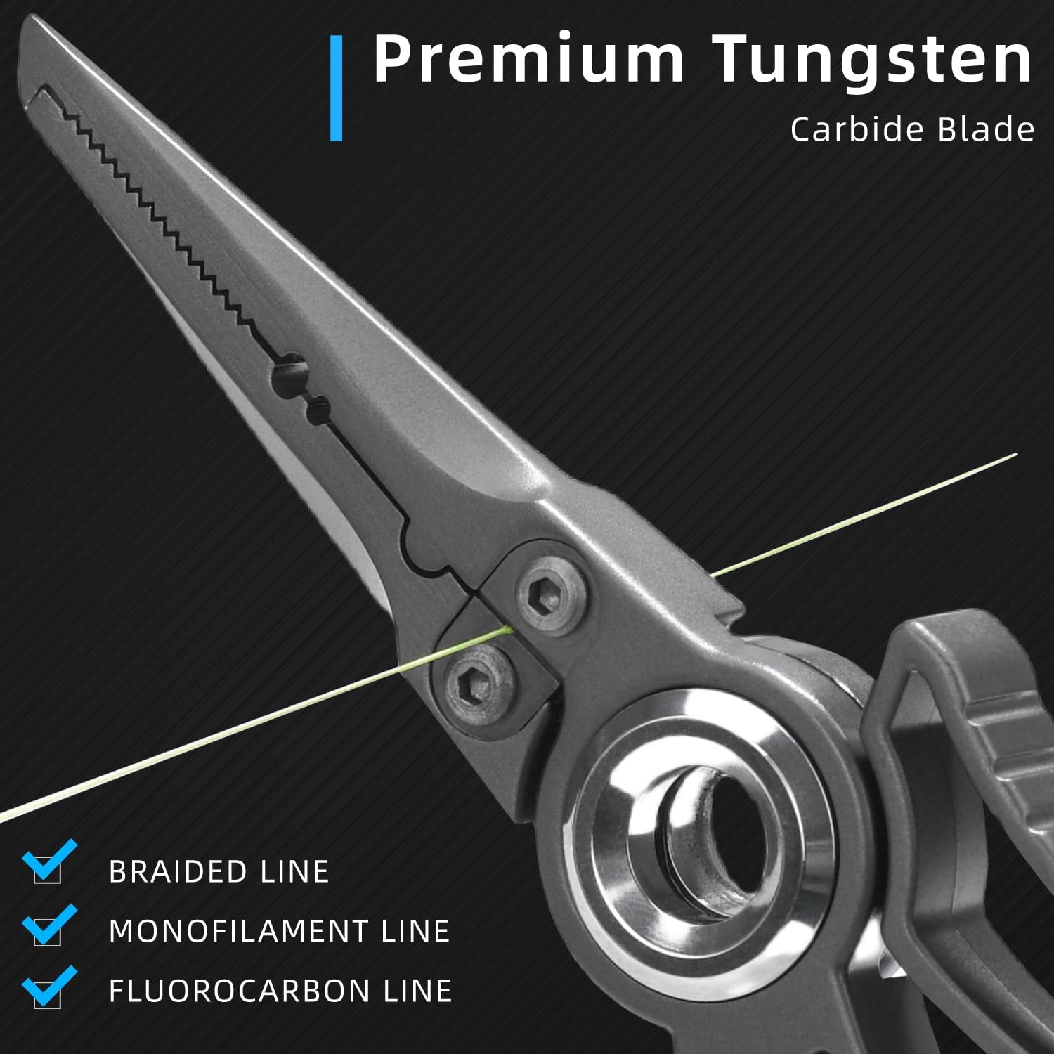 GOMEXUS 7 inch Pinze da pesca e placcatura in titanio, Saltwater Resistant Fishing Gear, Line Cutter, Hook Remover, Stainless Steel Split Ring Pliers with Carbbide Blade EXOSKELETON 7"