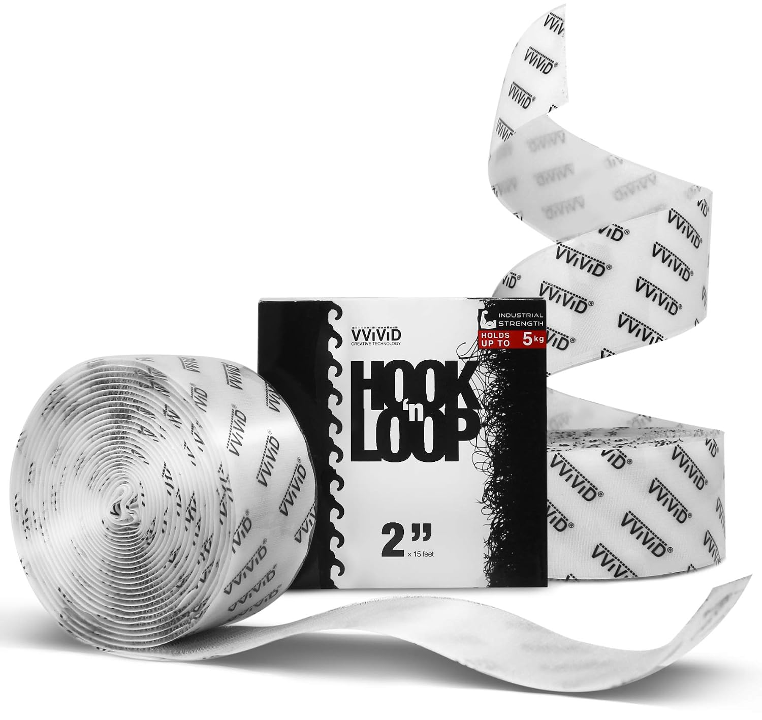 Hook 'n Loop Industrial Strength Black Sew-On Cloth Backed Roll (2" x 15ft Black)