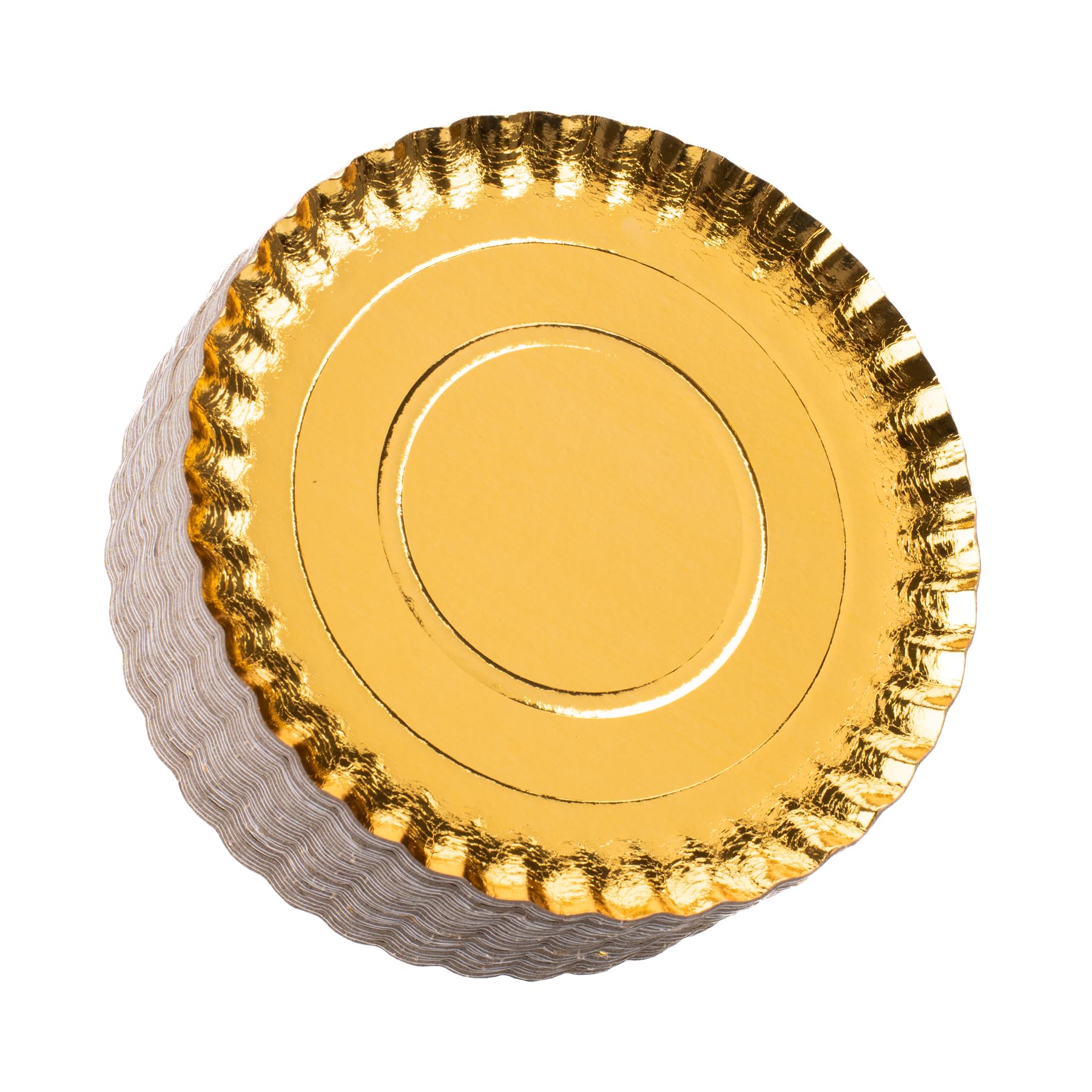 Al FAKHAMA 25 Pcs 7 Inch Thick Gold Party Plates for All Occasions, Thick, Durable, Eco Friendly Disposable And Biodegradable Gold Foil Paper Plates Perfect for Birthdays, Wedding Celebration