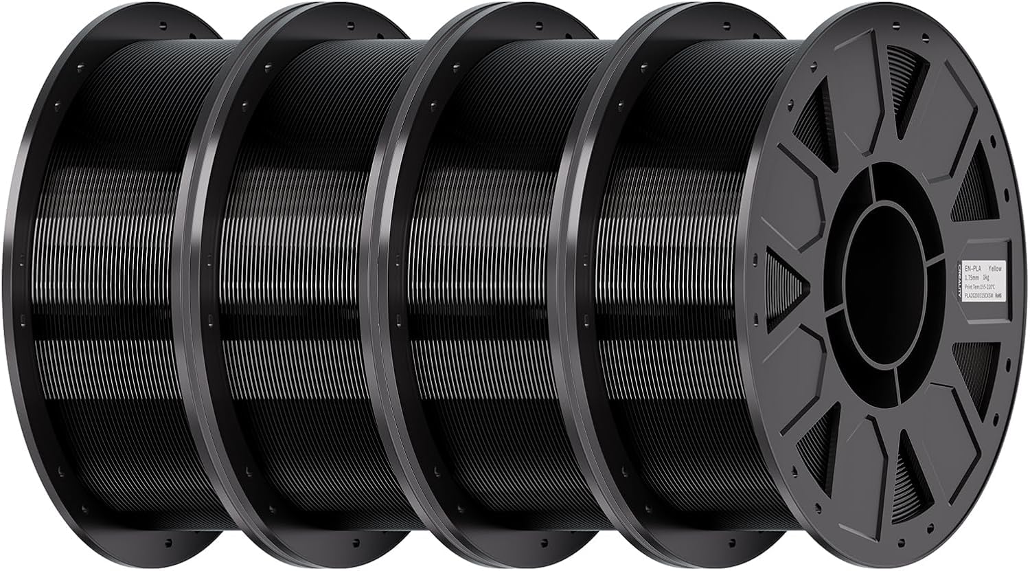 Creality PETG Filament 1.75mm, Ender 3D Drucker Filament PETG, Hohe Präzision, Hohe Zähigkeit, Geruchlos, Feuchtigkeitsbeständig, 4KG Schwarz