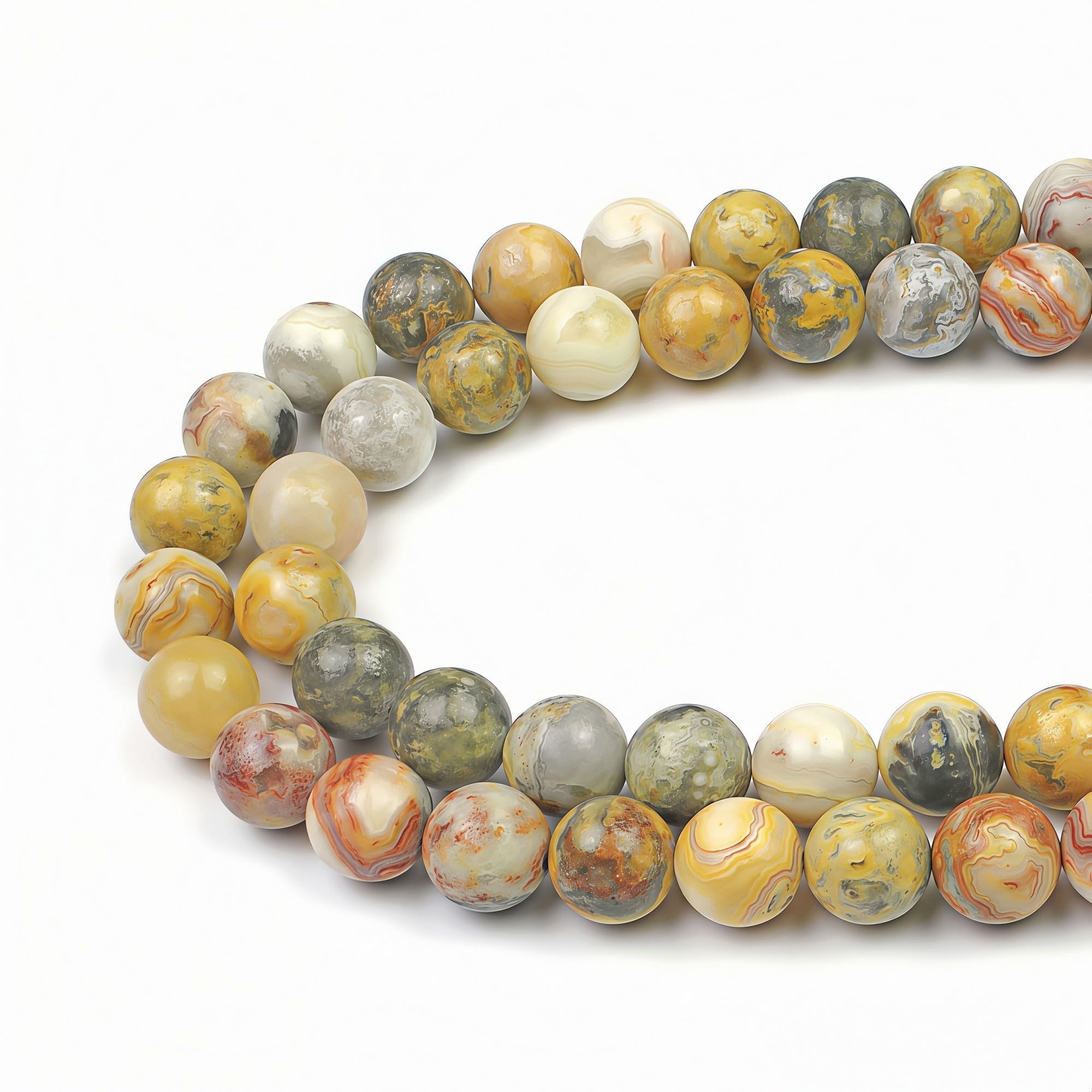 MJDCB 10mm 35 piezas Cuentas de Piedra Turquesa Redondas Sueltas Piedras Semipreciosas para Hacer Joyas Pulseras Collares — view 13