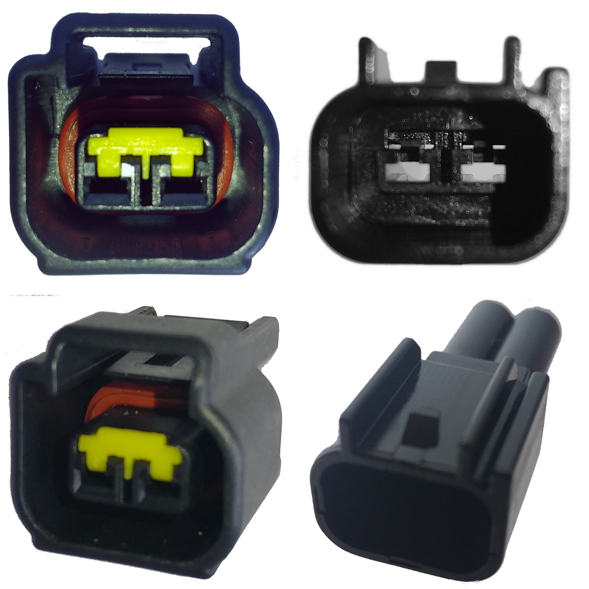 Connecteur De Bobine D'allumage 2 Broches Avec Bornes - Lot De 5 Pièces - Modèle FW-C-2F-B / FW-L-2F-Y