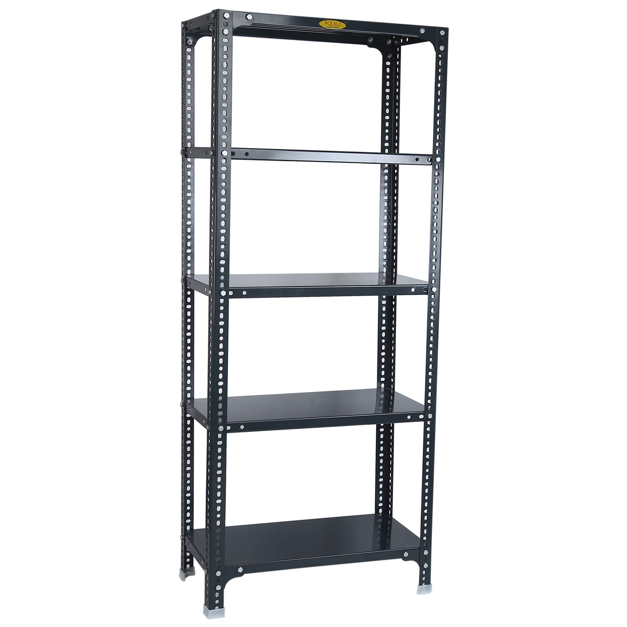 Mil-Nil Prime CRC Sheet 5 Shelf 24 Gauge Multipurpose Slotted Angle Rack | Adjustable Shelf Hight Rack for Home & Kitchen 18 Gauge Angle Rack (48X24X12 inches, 10.6 Kg, Grey)-image-21