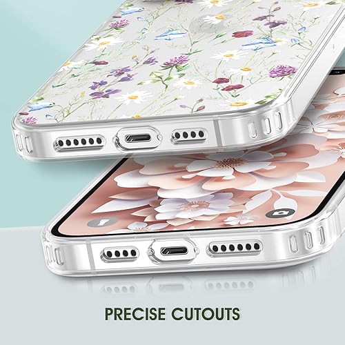 Miniatura 3 de zelaxy Compatible con iPhone 15 Pro Flower Case, TPU suave y flexible, a prueba de golpes, patrones de jardín de flores, funda protectora de cuerpo