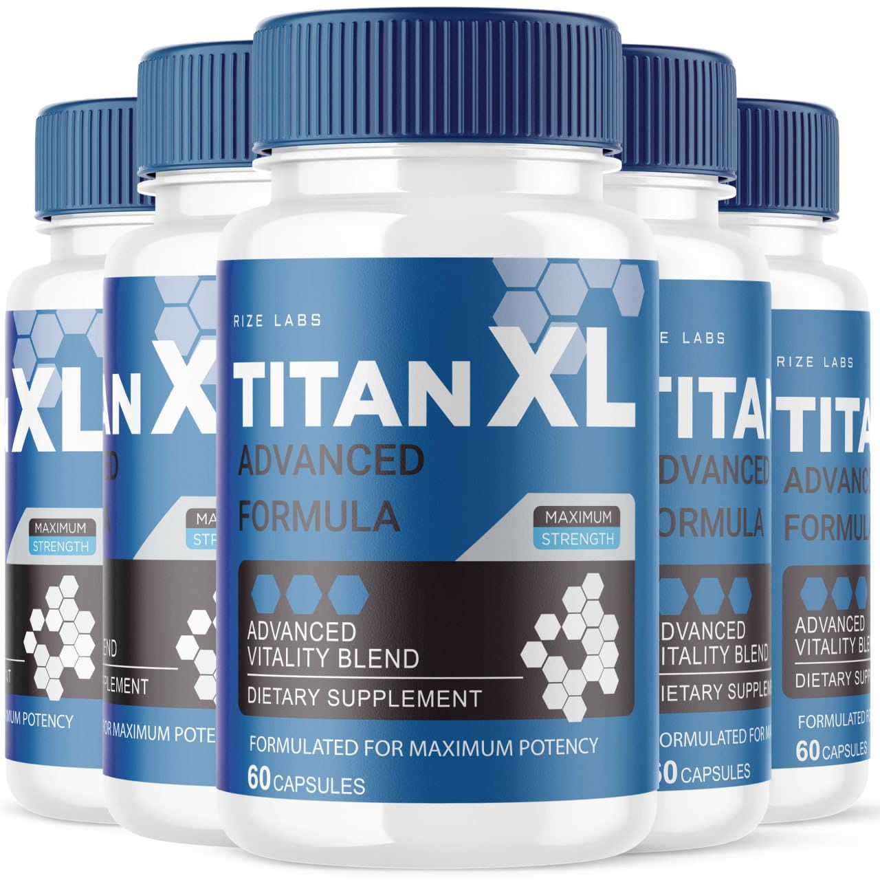 (5 Pack) Titan XL, Titan XL Pills for Men, Titan XL 1200 MG Supplement, All-Natural Male Formula, Premium Capsules for Overall Health Boost, Official TitanXL Reviews (300 Capsules)