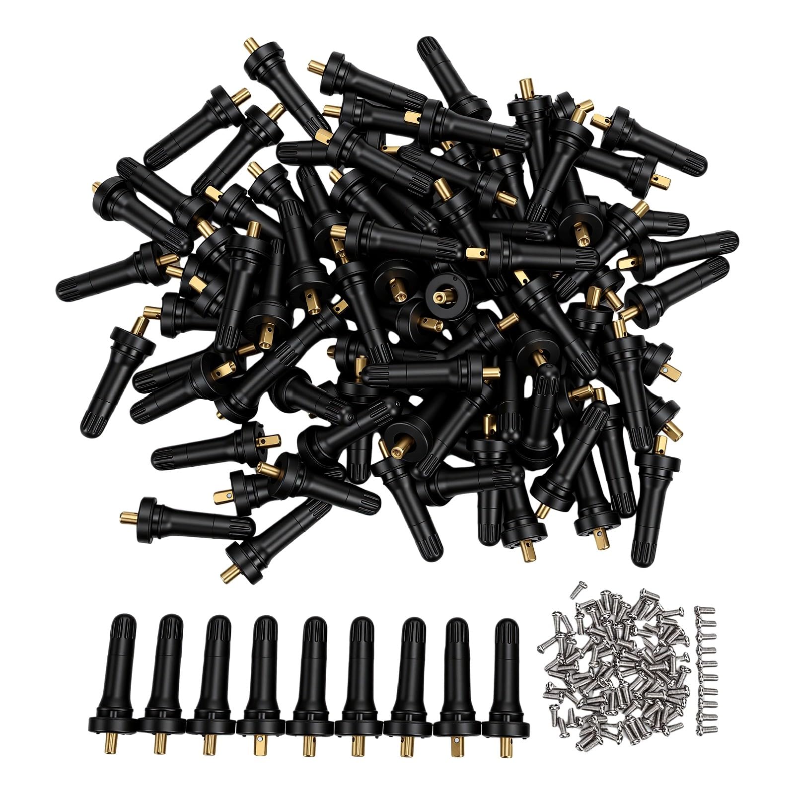 Paquete de 100 Vástagos de Válvula de Neumático, Kit de Vástago de Válvula de Sensor de Presión de Neumáticos, Reemplazo de Caucho para G5 2007-2010, G6 2008-2010, G8 2008-2009