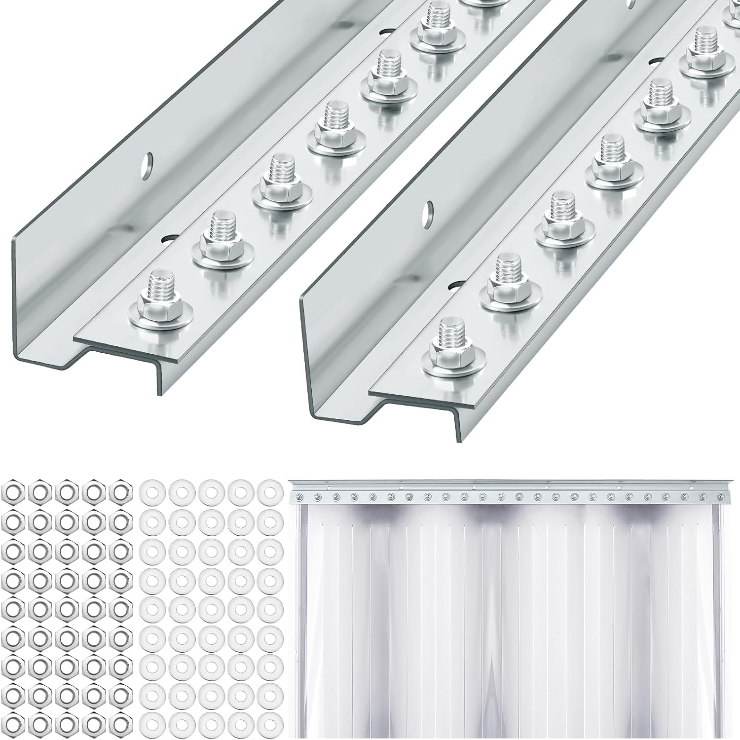 Yaocom 1 Pcs 3 ft Section Door Mounting Hardware, Galvanized Steel