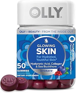 OLLY Glowing Skin Gummy, Hydrated & Youthful Skin,* Hyaluronic Acid, Collagen Peptides, Sea Buckthorn, Plump Berry Flavor,...