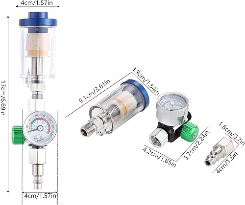 Miniatura 3 de Separador de agua de aceite con accesorio de compresor de aire de entrada y salida de 14", drenaje manual, filtro de trampa de agua con filtro de