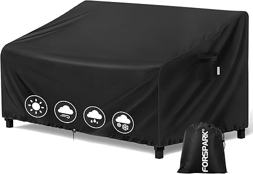 FORSPARK Funda para sofá de patio, impermeable, resistente a los rayos UV, protector para sofá biplaza de 3 asientos, tela Oxford resistente a