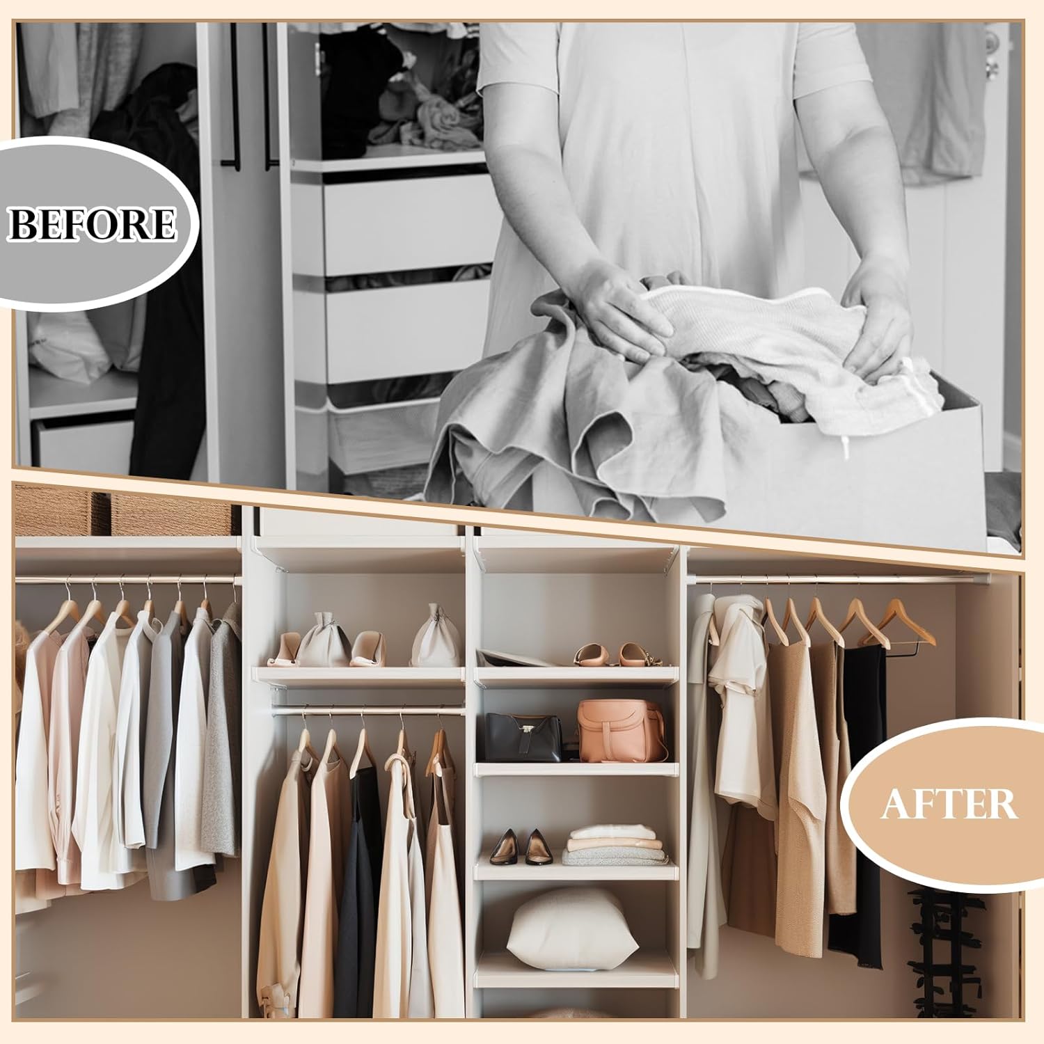 Kathfly 6 Pcs Wooden Suit Hangers with Locking Bar Retro Finish Wood Suit Coat Hangers for Closet Jacket Dress Heavy Clothes, 360° Swivel Hook, Holds up to 20lbs