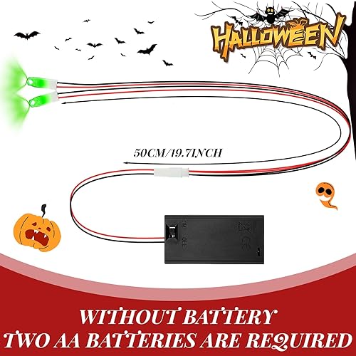 Miniatura 3 de VIHOSE 8 piezas de ojos láser brillantes de Halloween de 24 pulgadas con microefectos controladores de diodos micro luces LED para decoración de