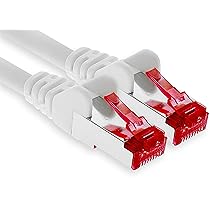 1aTTack.de – 1x cavo patch CAT6 da 7,5 m S, FTP schermatura PIMF CAT.6 cavo di rete RJ45 cavo Ethernet DSL router LAN switch modem pannello patch – bianco – 1 pezzo