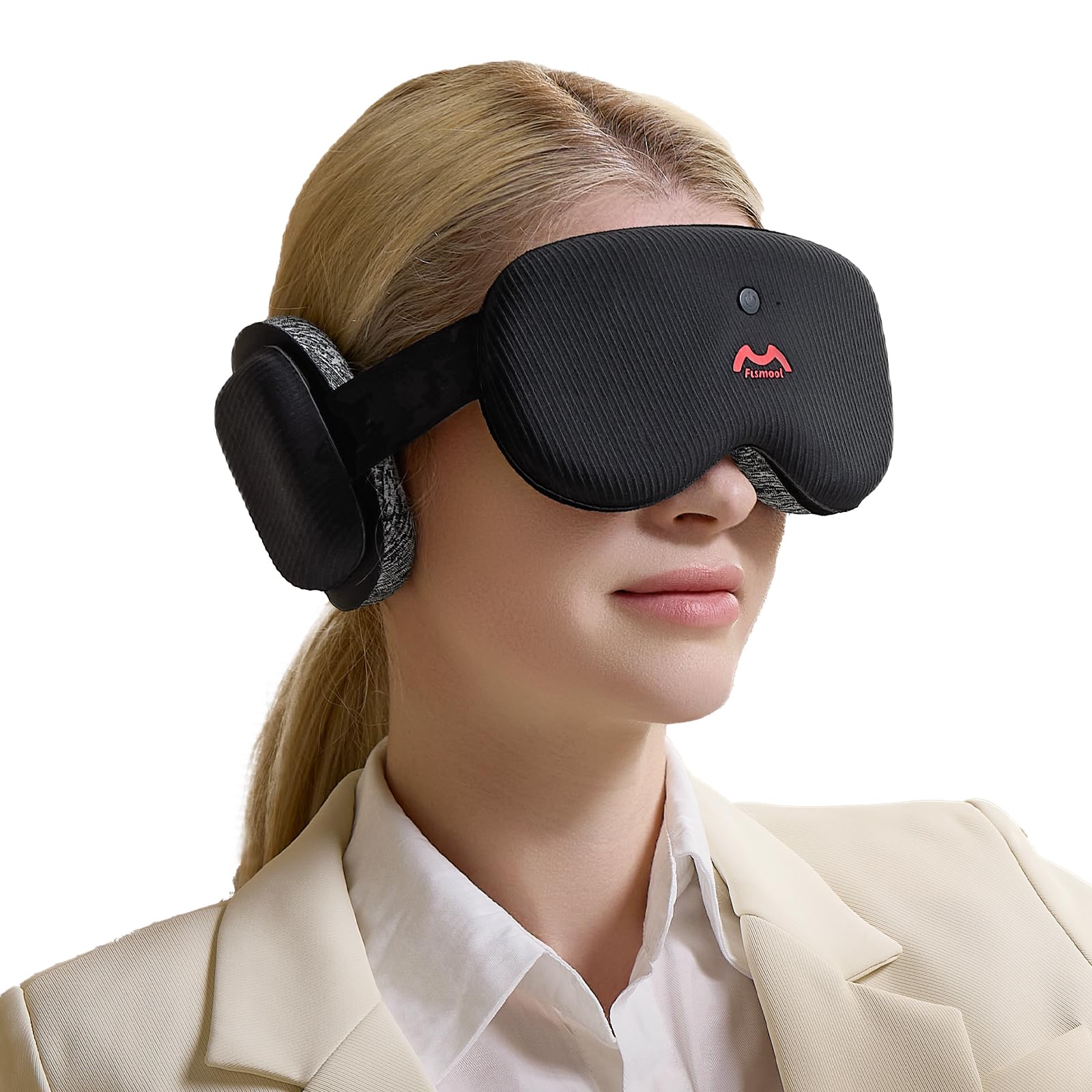 3D Contoured Sleep Mask with Bluetooth Headphones, White Noise Creates Perfect Sleeping, Side Sleep Headphones with Bluetooth 5.4,100% Blackout Eye Mask for Sleeping,All Night Sleep, Travel(Black)