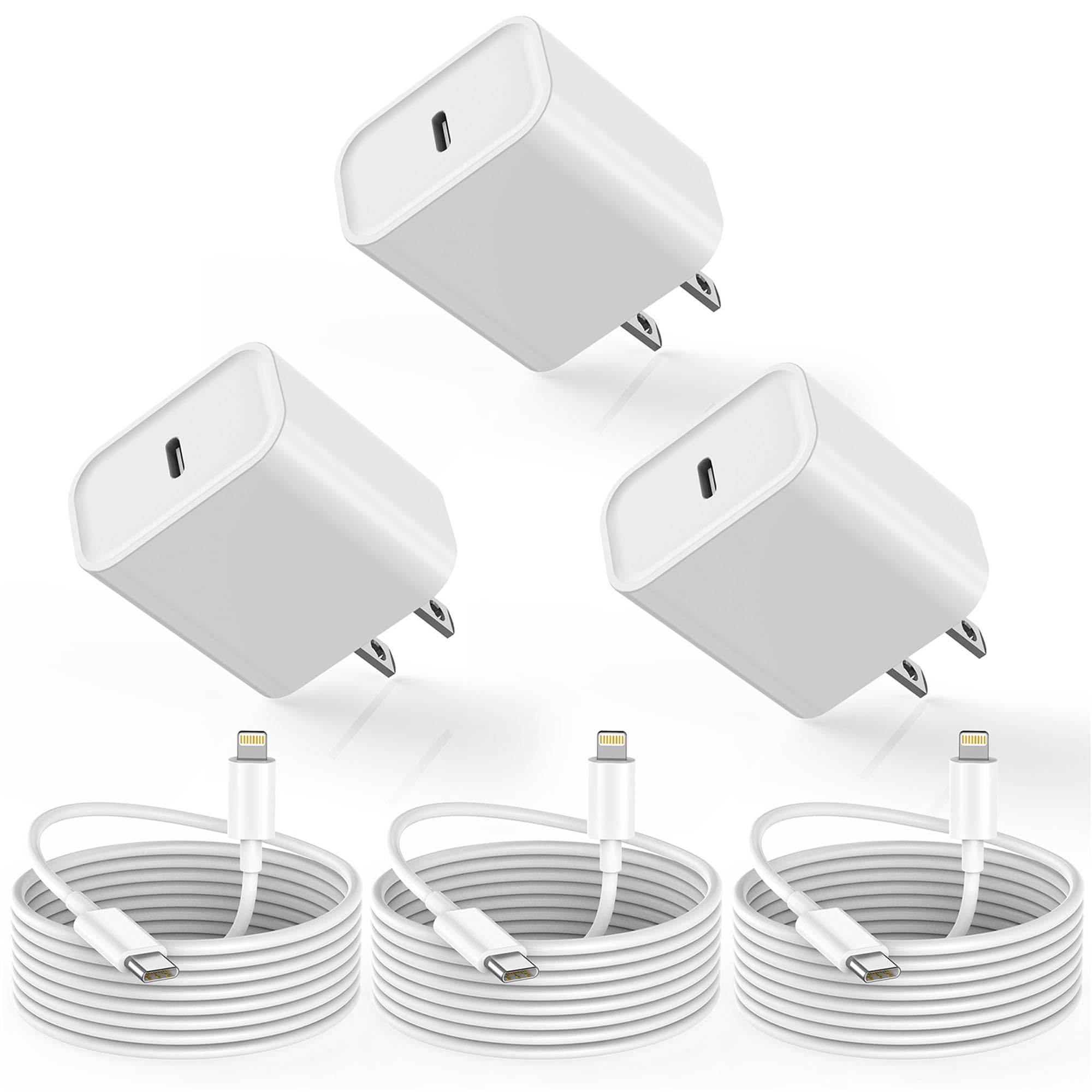 Photo 1 of 10FT Fast Charger iPhone,2Pack,Apple MFi Certified,USB C Phone Fast Charger Apple Charging Travel Plug Charger Block 10Foot Quick Cord Lightning Cable for iPhone 14/13/12/11 Pro Max/XR/XS/SE2022/iPad