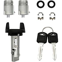 Ignition Switch Lock Cylinder and Door Lock Cylinder Set with Keys Fit for Chevy GMC C/K Pickup Tahoe Yukon Suburban 1995 1996 1997 Car Auto Ignition Key Switch Lock Cylinder Replace# 702671 702674