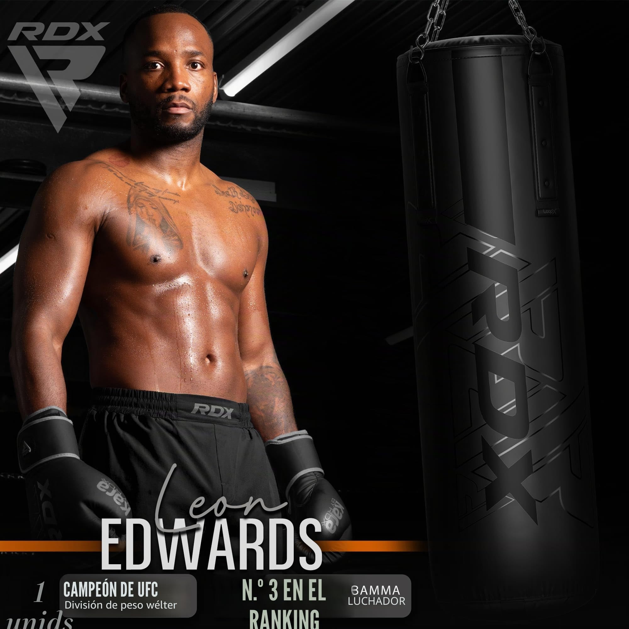 RDX Saco de Boxeo Adulto Relleno 5FT Cuero Maya Hide Punching Bag Set con Guantes Cadena y Soporte de Pared