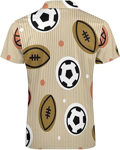 Miniatura 6 de Rugby Basketball and Football Mens Polo Shirt Casual Short Sleeve T Shirt Slim Fit Golf Polo Shirts