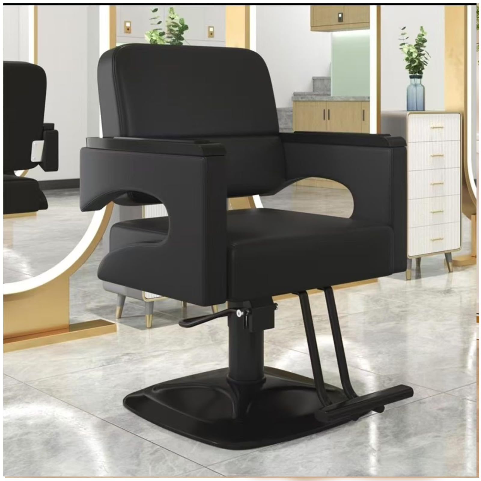 OZBMA Salon Chair for Hair Stylist Wide Seat, Hydraulic Barber with Footrest,Hair Styling Heavy Duty, Beauty Spa Cosmetology Shampoo Hairdressing Equipment,D (W)