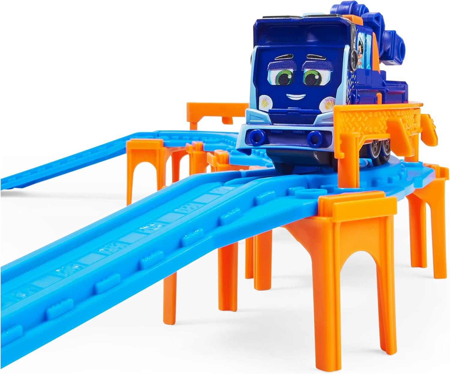 Mighty Express, 32-Piece Train Track Pack with Exclusive Mechanic Milo Toy Train, Kids Toys for Ages 3 and up