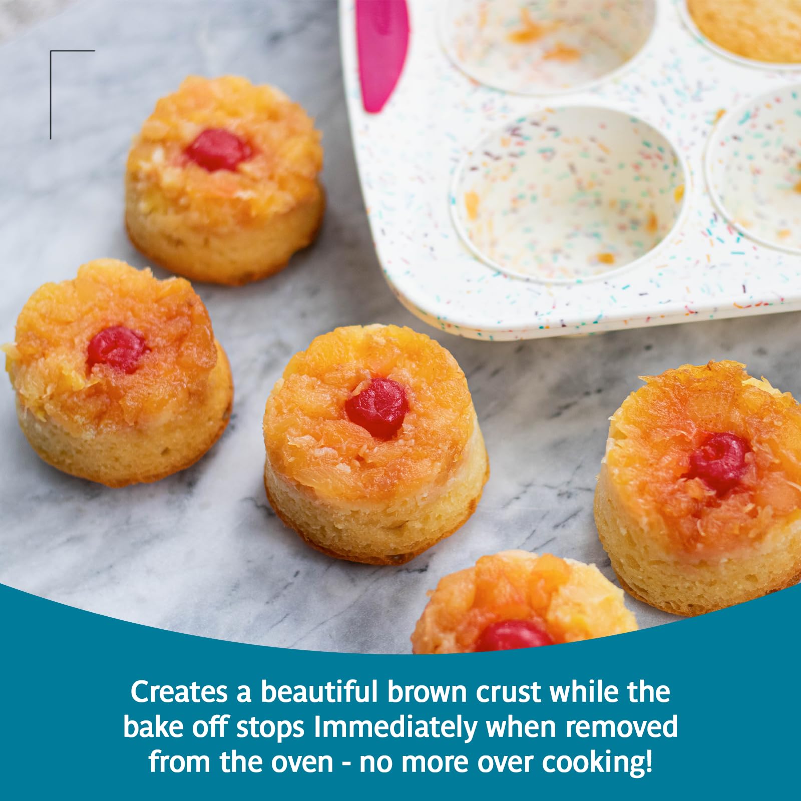 Trudeau Muffinform aus strukturiertem Silikon, für 12 Muffins, Konfetti/Fuchsia