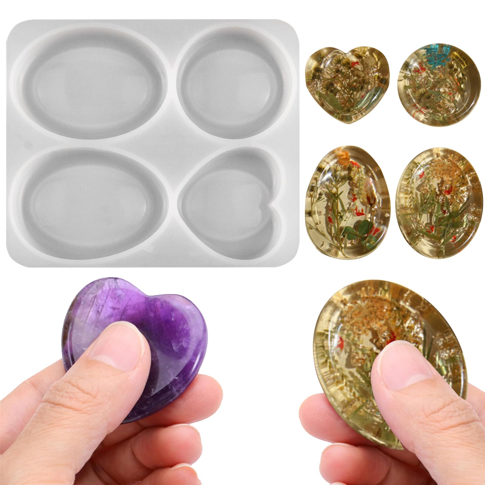 Resin Casting Moulds, Epoxy Resin Moulds & Silicone Moulds, Resin Moulds for Pocket Stone Worry Stone, Epoxy Resin Accessories for Casting & Crafting