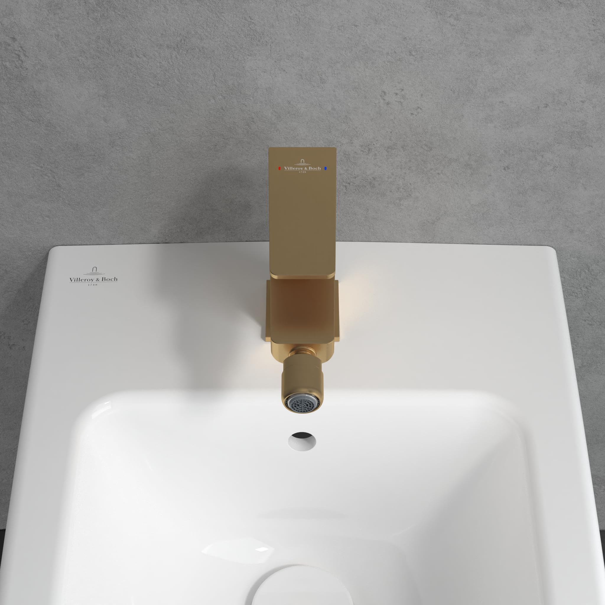Villeroy & Boch Architectura Square jednouchwytowa bateria bidetowa, bateria bidetowa z drążkiem i ceramicznym wkładem, bateria bidetowa oszczędzająca wodę, wysokość wylotu 100 mm, prostokątna,