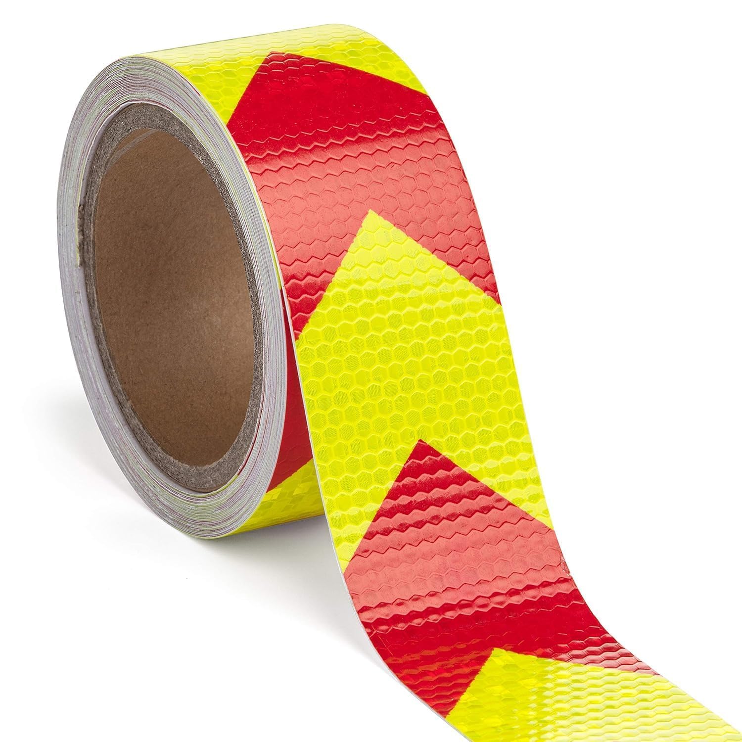 High Intensity Reflective Tape Arrow Honeycomb Safety Warning Tape Red Yellow 2 Inch x 10 Meter Self Adhesive Visibility Sticker for Vehicles Trailers Trucks Road Signs Accident Prevention-image-4