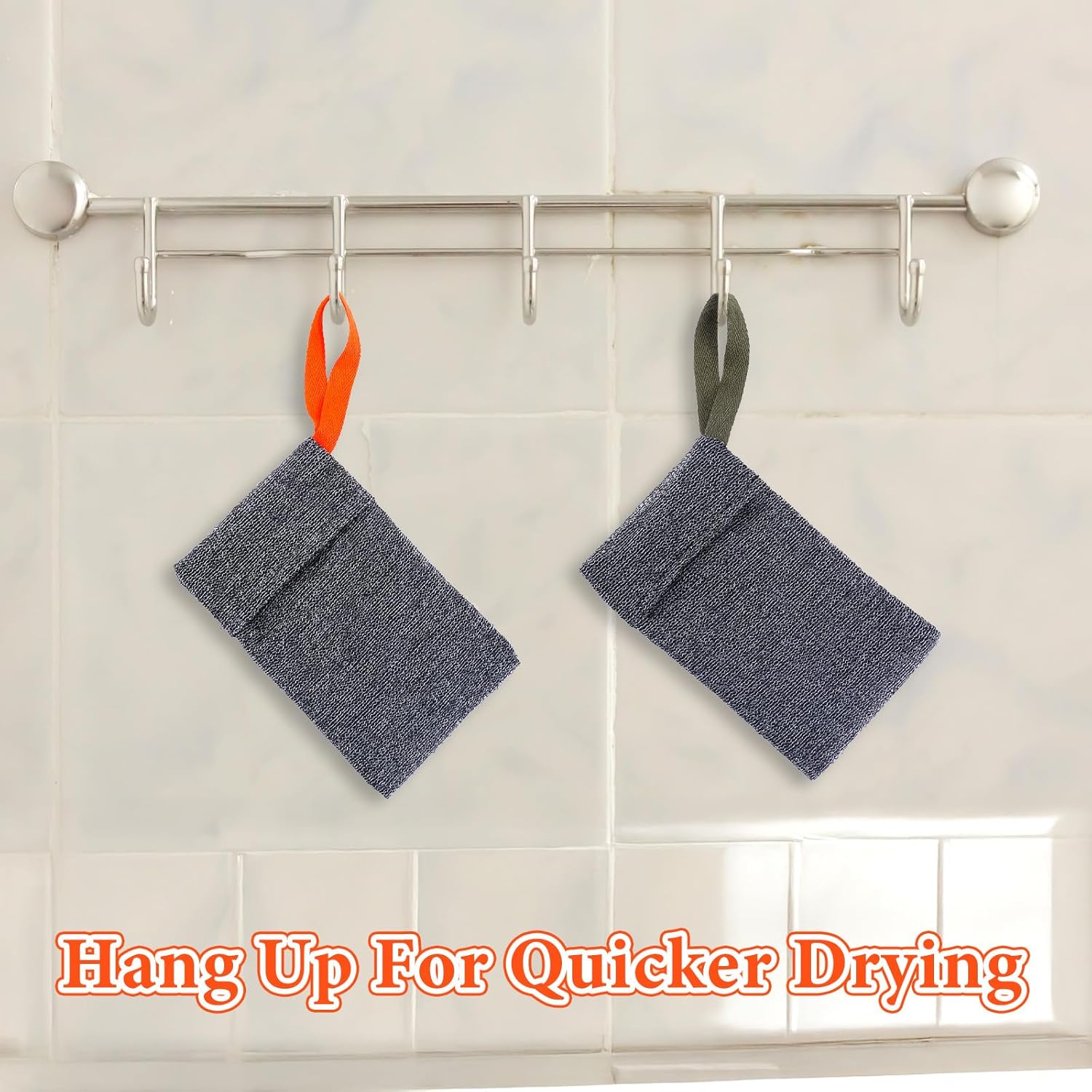 4 Pcs Exfoliating Soap Bags, Deep Exfoliating Foaming Soap Savers with Quick-Dry Mesh, Body Scrubber Bar Soap Pouch Sock for Bath Shower - Image 6