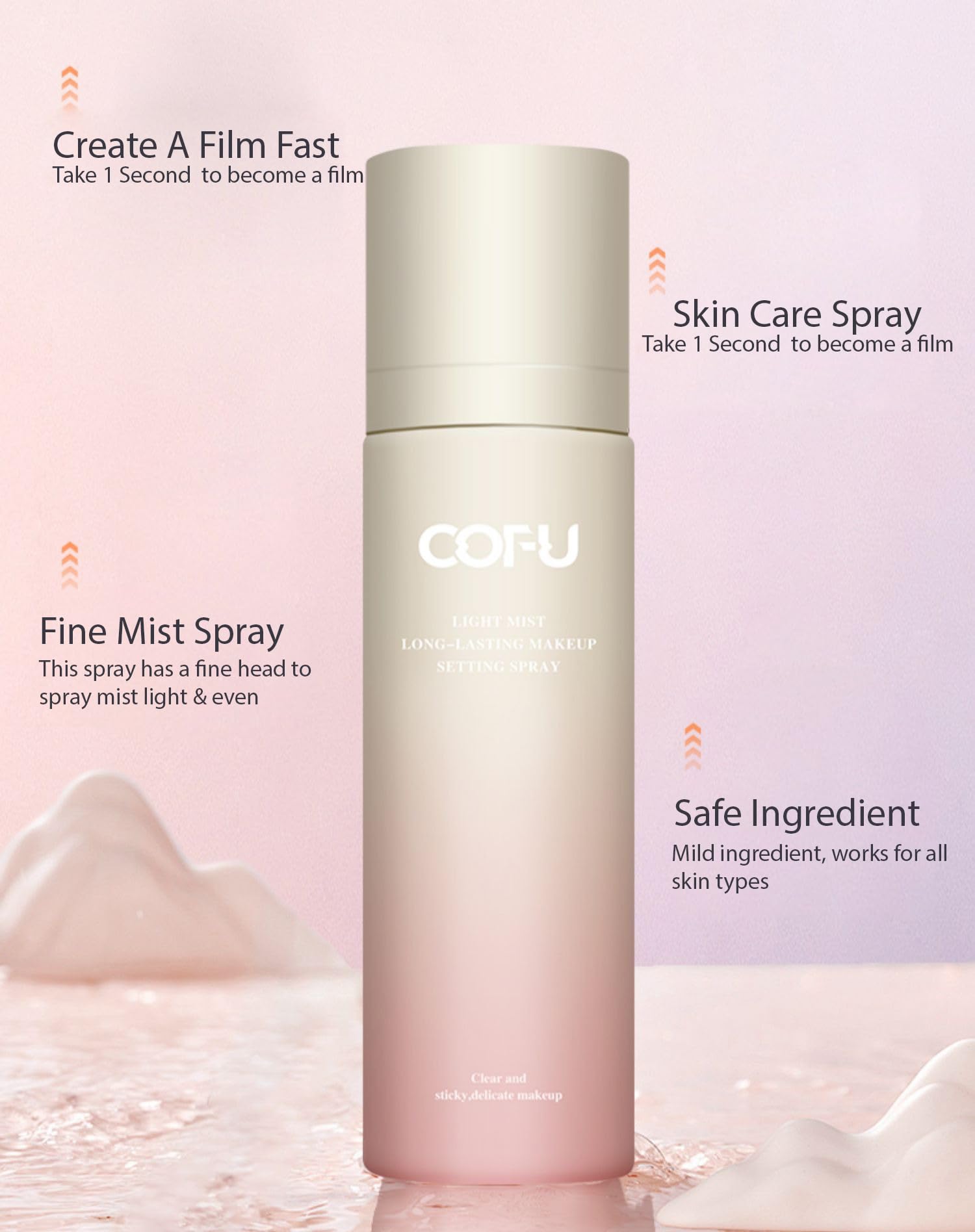 1 PC COFU Light Mist Long Lasting Makeup Setting Spray, Silky Soft Setting Fix Spray, Oil Control Light Weight Setting Spray