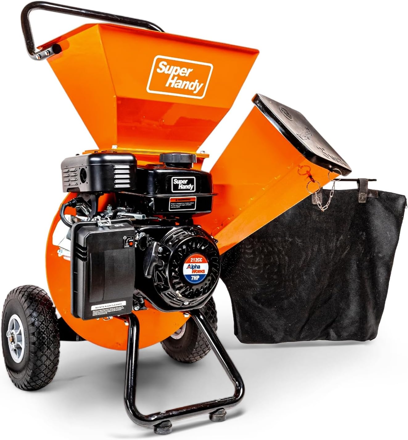 SuperHandy Wood Chipper Shredder Mulcher Ultra Heavy Duty 7HP 3 in 1 Multi-Function 3" Inch Max Capacity (Amazon Exclusive)