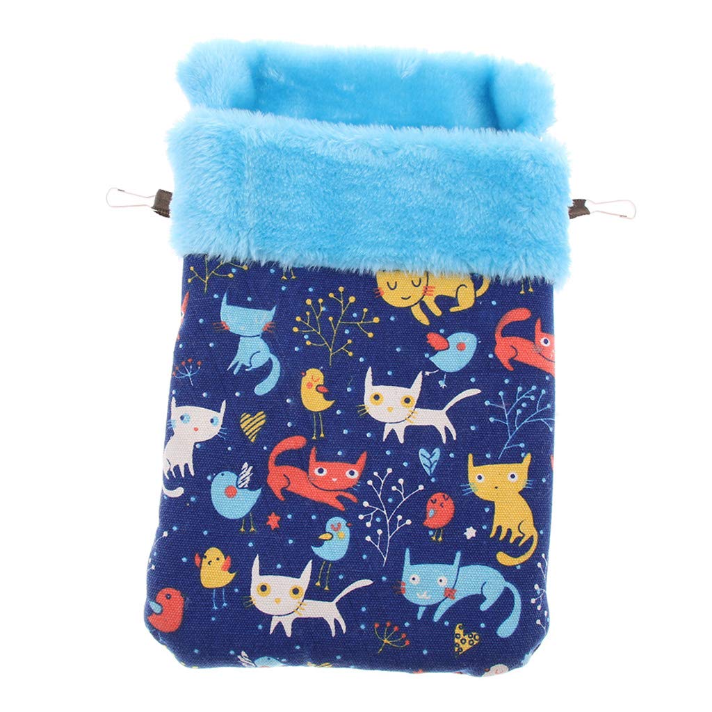 perfk Winter Hängematte Hängender Schlafsack Kuschelsack für Hamster Meerschweinchen Ratte Chinchilla Frettchen, Katze Blau