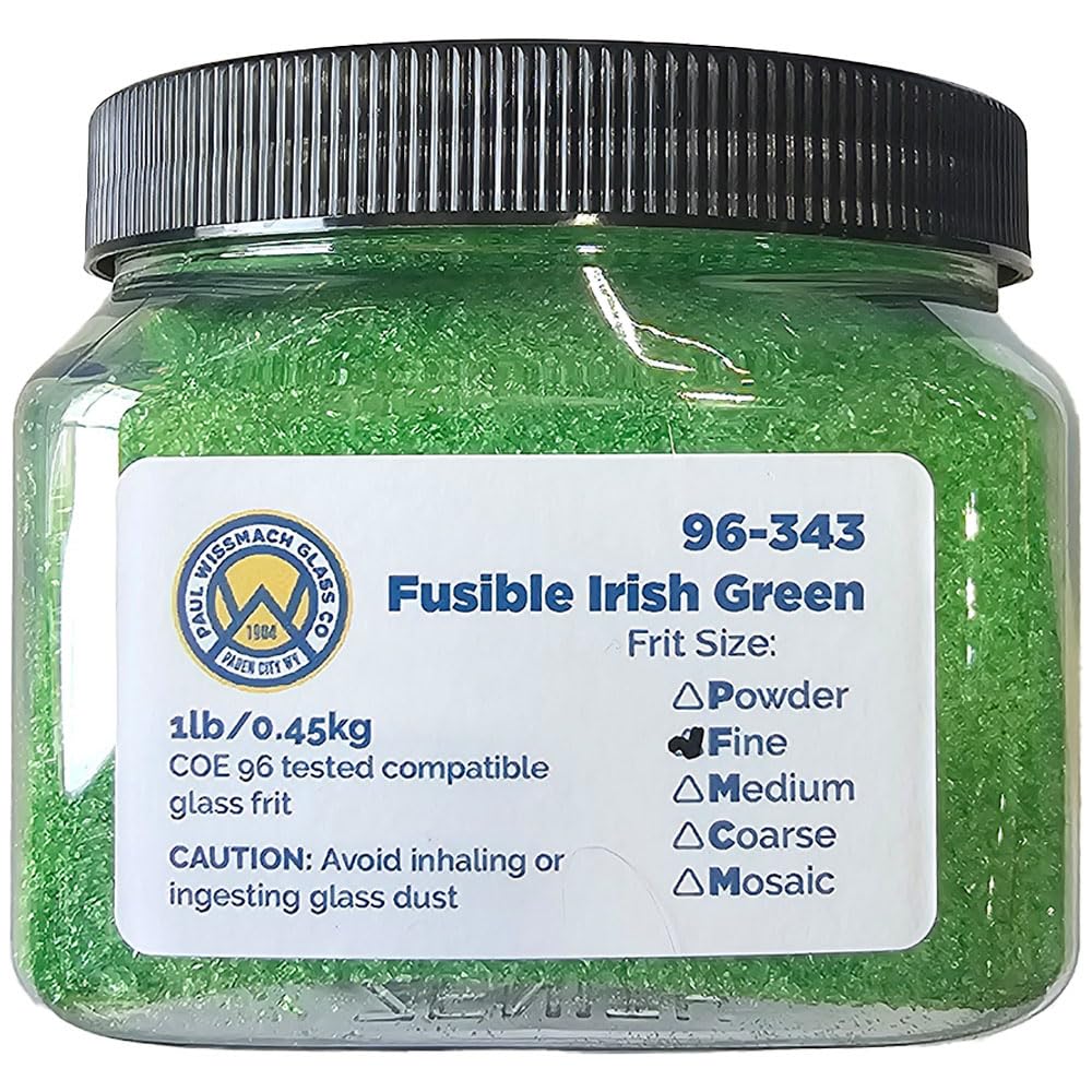 Wissmach Glass Fine Fusible Irish Green Transparent 96-343 1Lb. - 96 COE - Glass Fusing