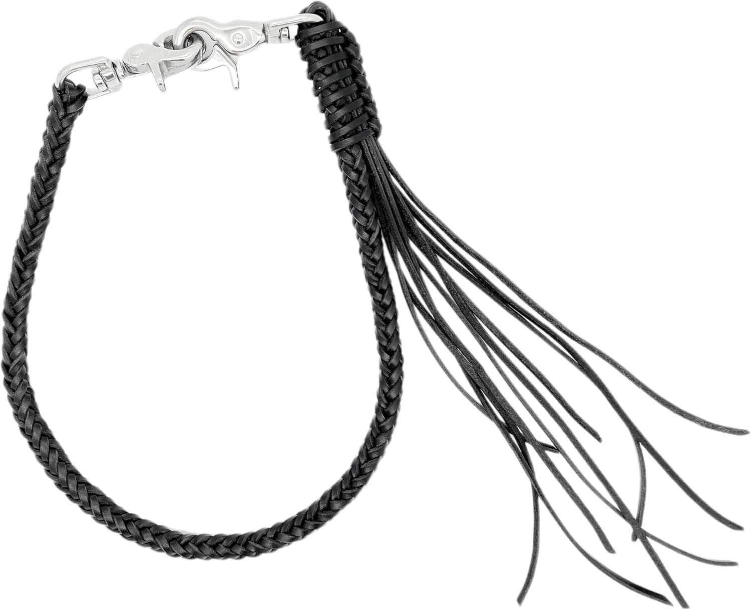 Braided Genuine Leather Wallet Chain With Swivel Trigger Snap ，Stylish Biker Punk Key Chain For Men