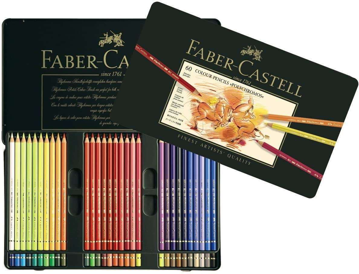 Faber-Castell - Farbstifte Polychromos, 60er Metalletui + Skizzenblöcke A3