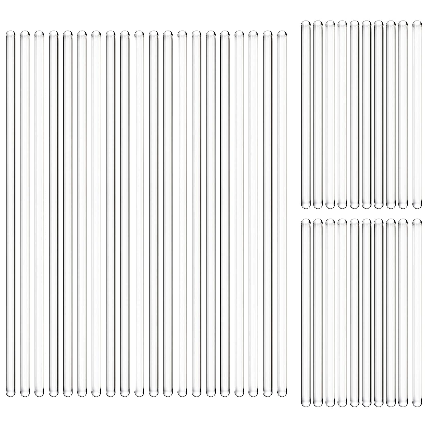 Yarlung 40-Pack Glass Stirring Rods 12" & 5" 7mm Dia - Smooth Round Ends for Lab, Kitchen Cocktails & Science Experiments