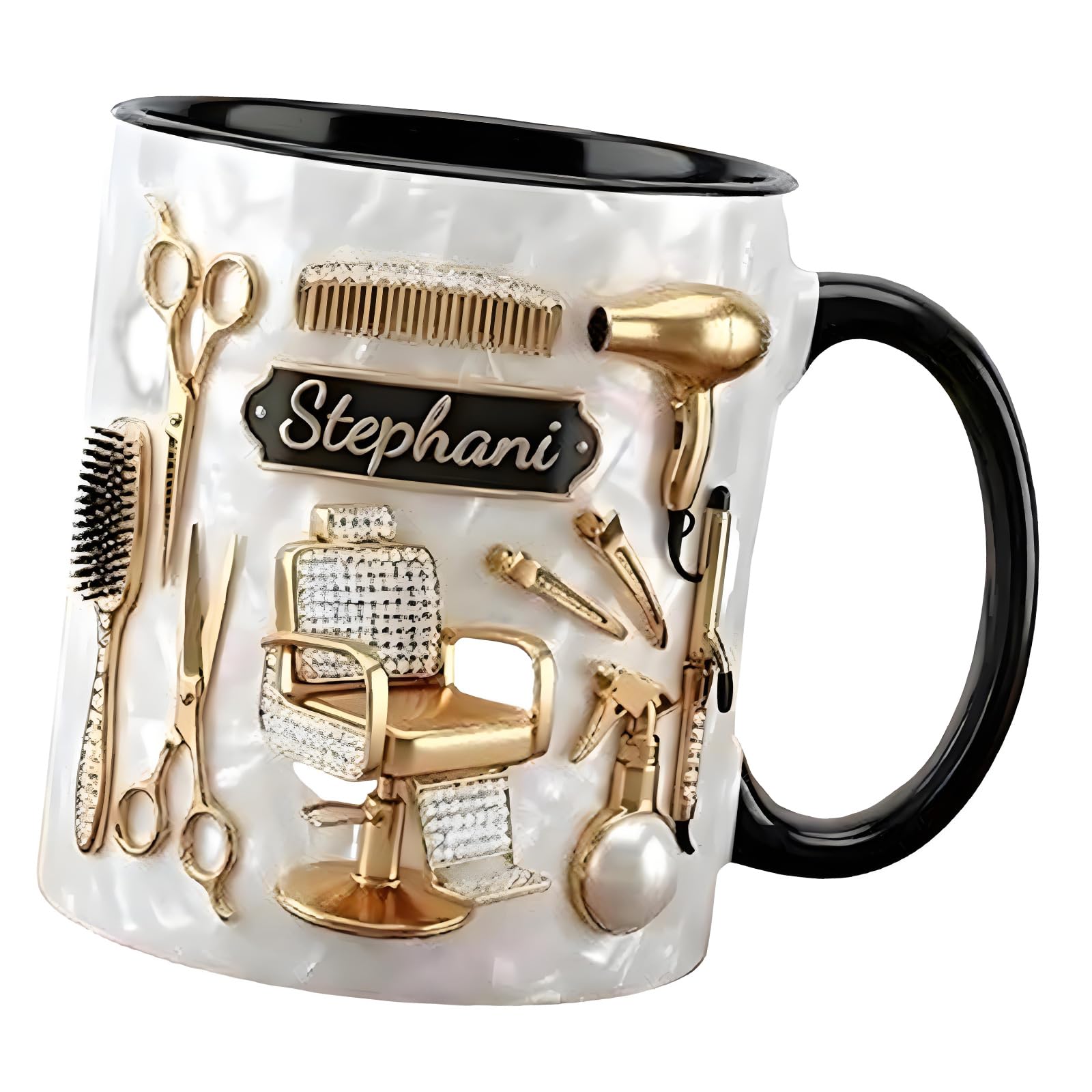 PANGBOER Creative Barber Inspires Drinking Mug with Ergonomic Handle Dishwasher Safe Cup Drinkware for Hot Beverages Hairdresser Cup