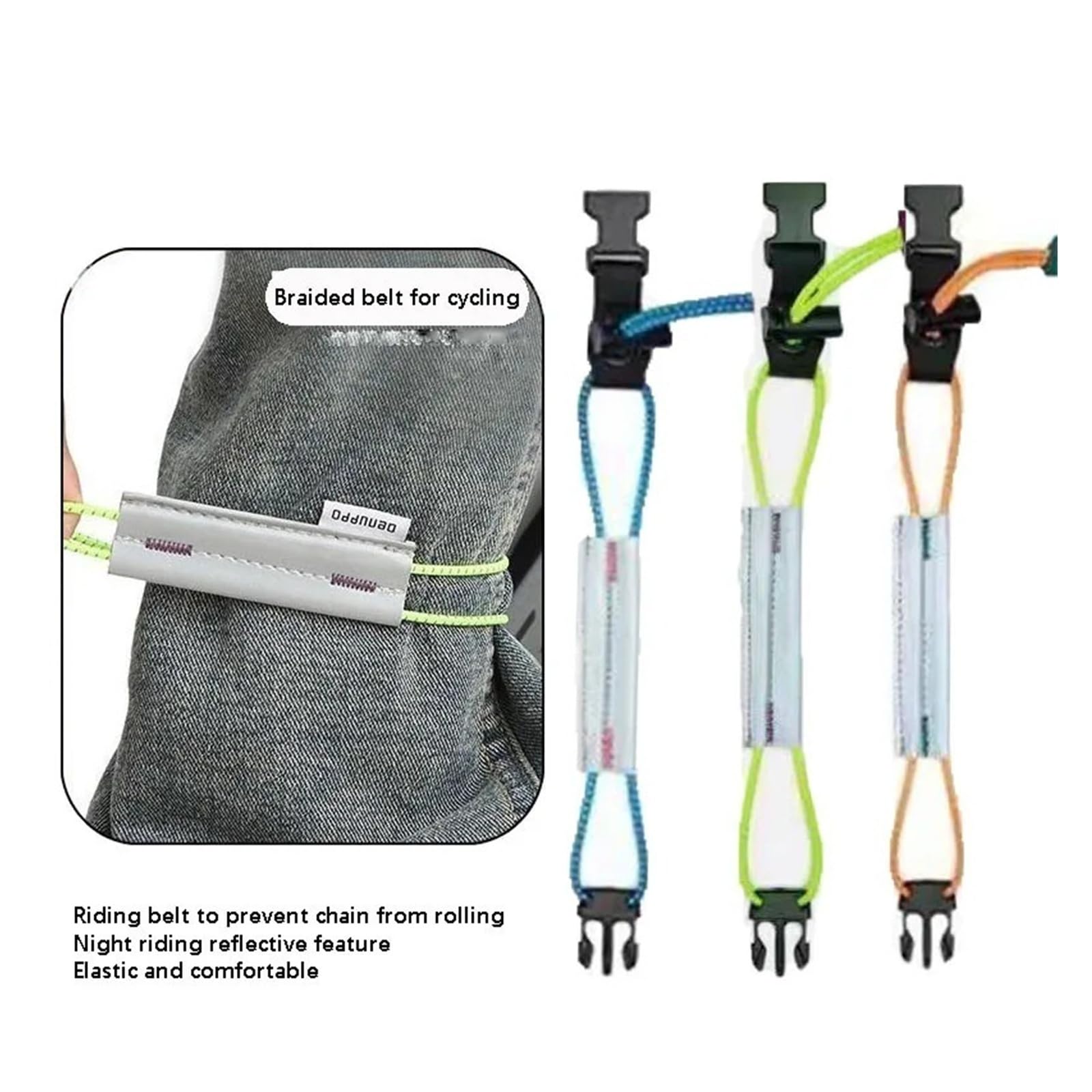 Correas elásticas reflectantes para las piernas del tobillo, bandas de seguridad de alta visibilidad para ciclismo, equitación nocturna