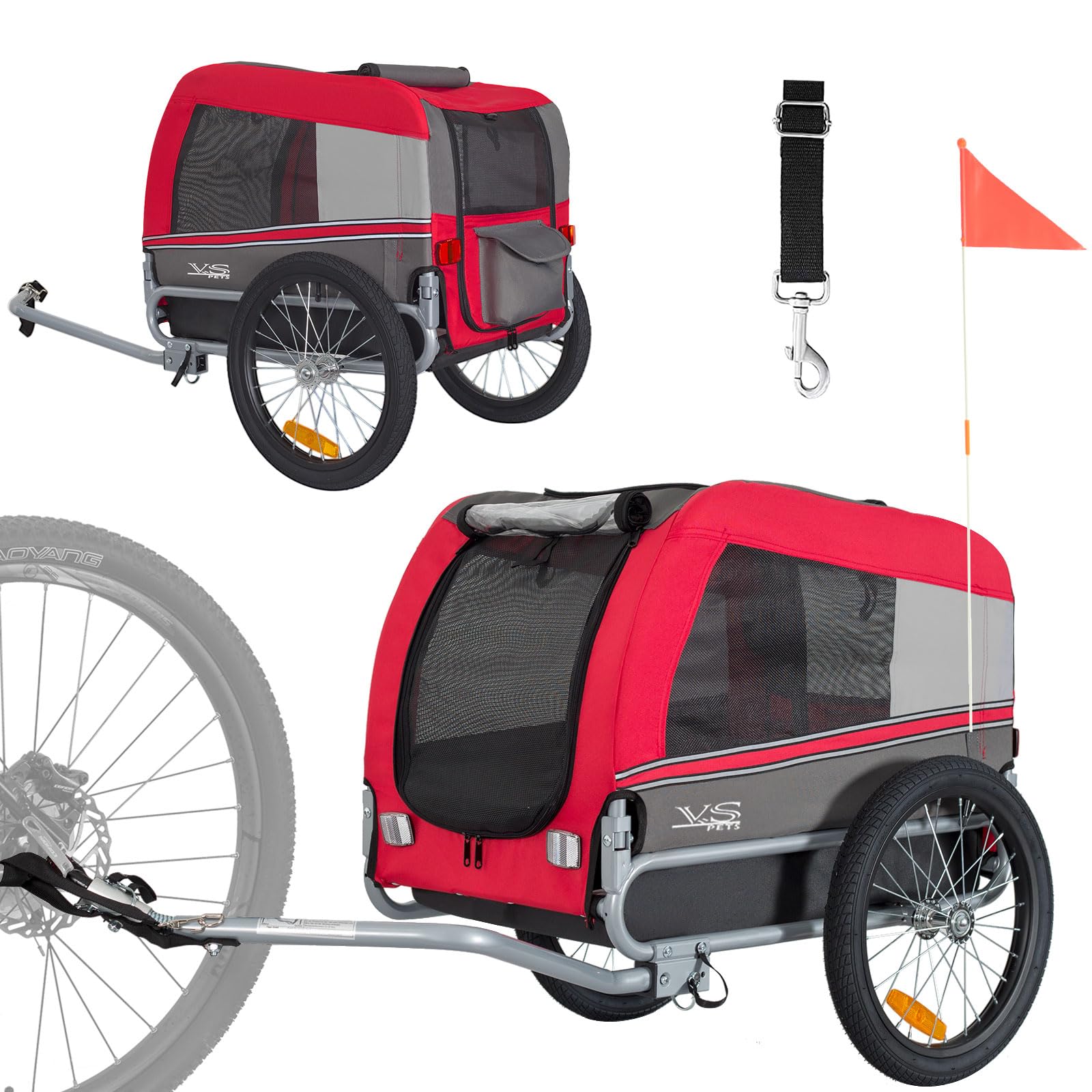 Tiggo VS Pets M Hundeanhänger Fahrradanhänger für Hunde Hundefahrradanhänger 80201