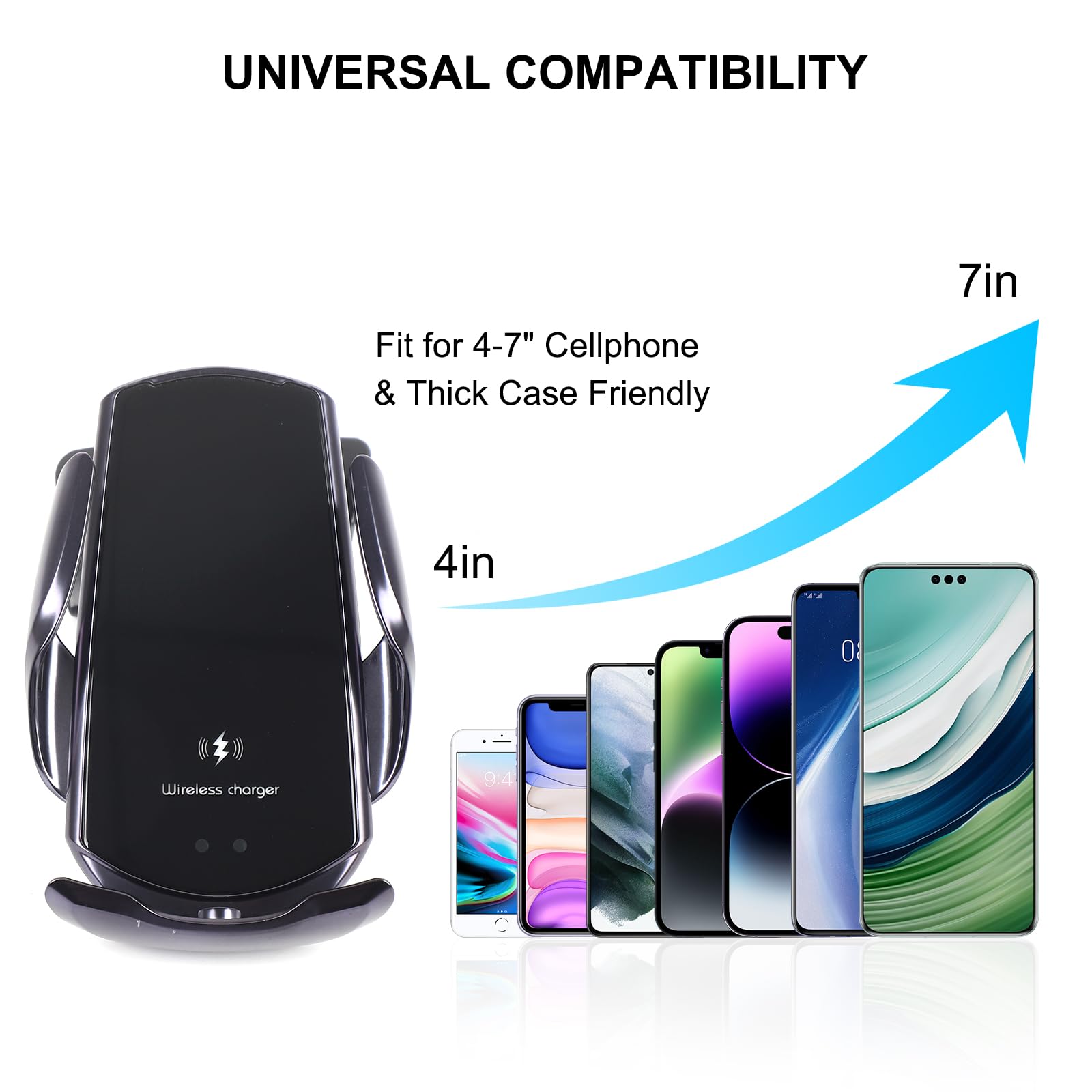 Supporto per cellulare auto, girevole a 360 gradi, compatibile con Nissan Juke (F15)/Infiniti ESQ (2011-2019), supporto universale a testa sferica con morsetto di ventilazione (sezione D)