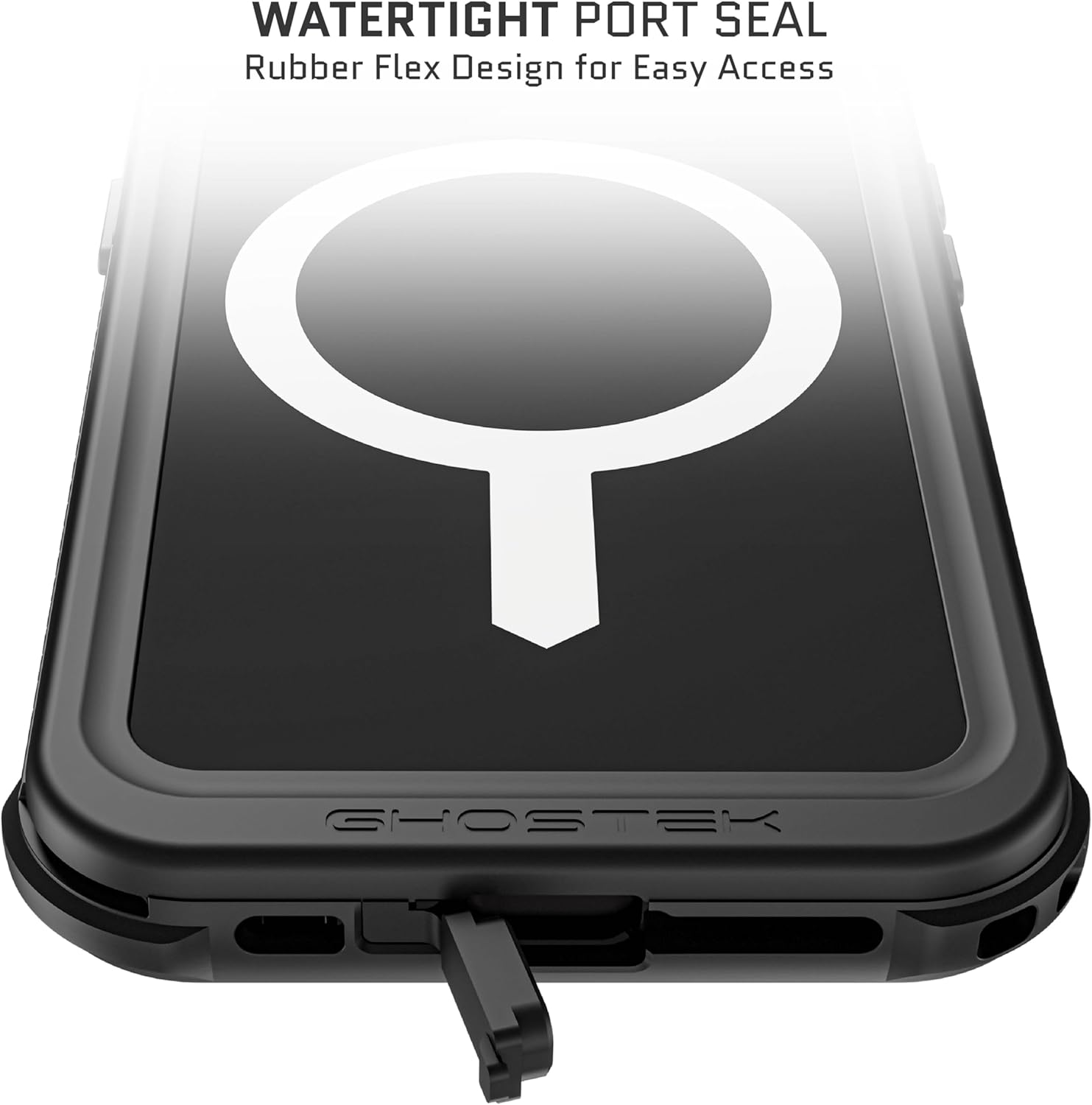 Ghostek NAUTICAL iPhone 14 Plus Waterproof Case with Screen Protector, Belt Clip, MagSafe Magnets Shockproof Heavy Duty Protective iPhone Cases Designed for 2022 Apple iPhone 14Plus (6.7 inch) (Black)
