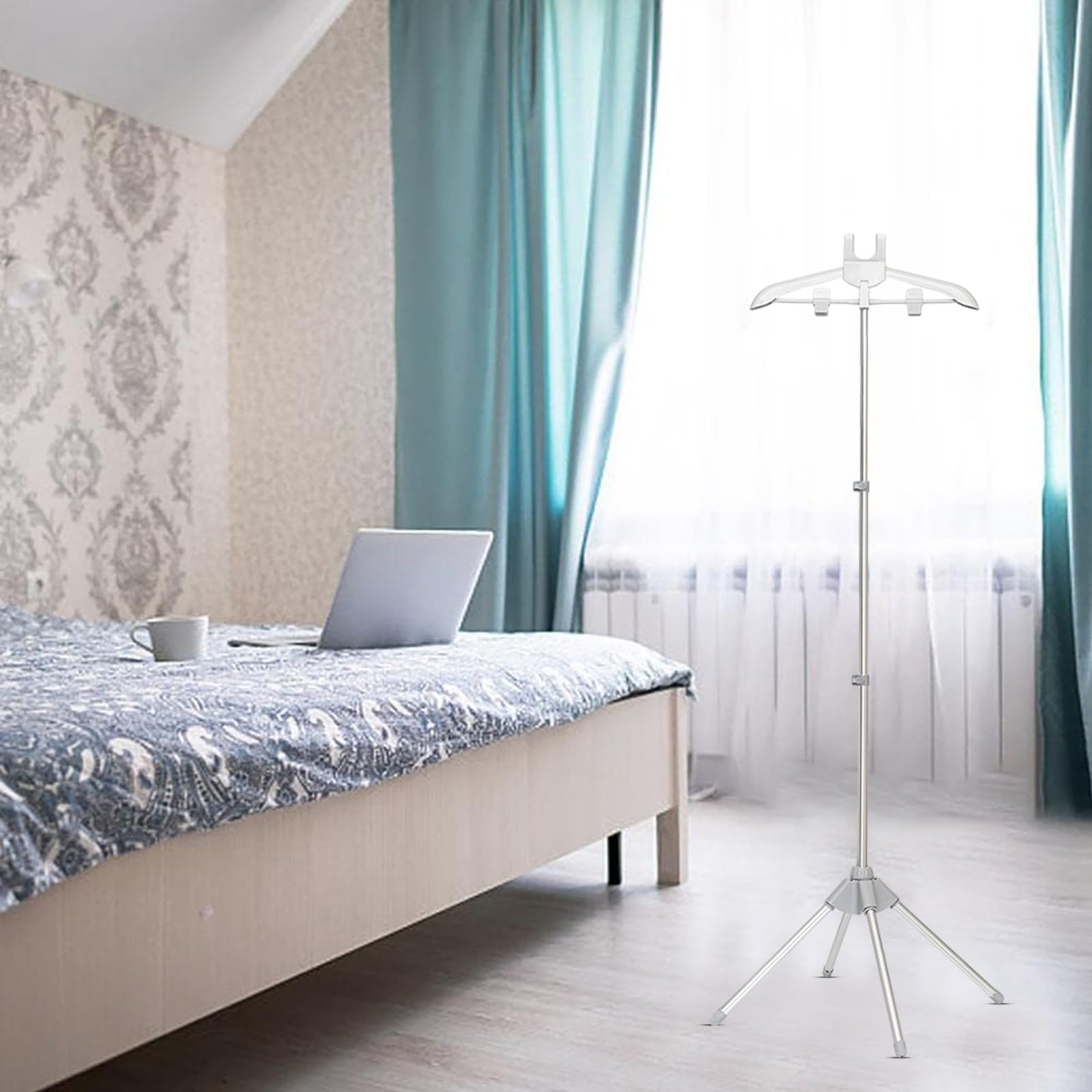 DAZZLEEX Dampfbügel-Ständer Faltbar & Höhenverstellbar - Mit Bügelhandschuhen Für Perfekte Kleidung